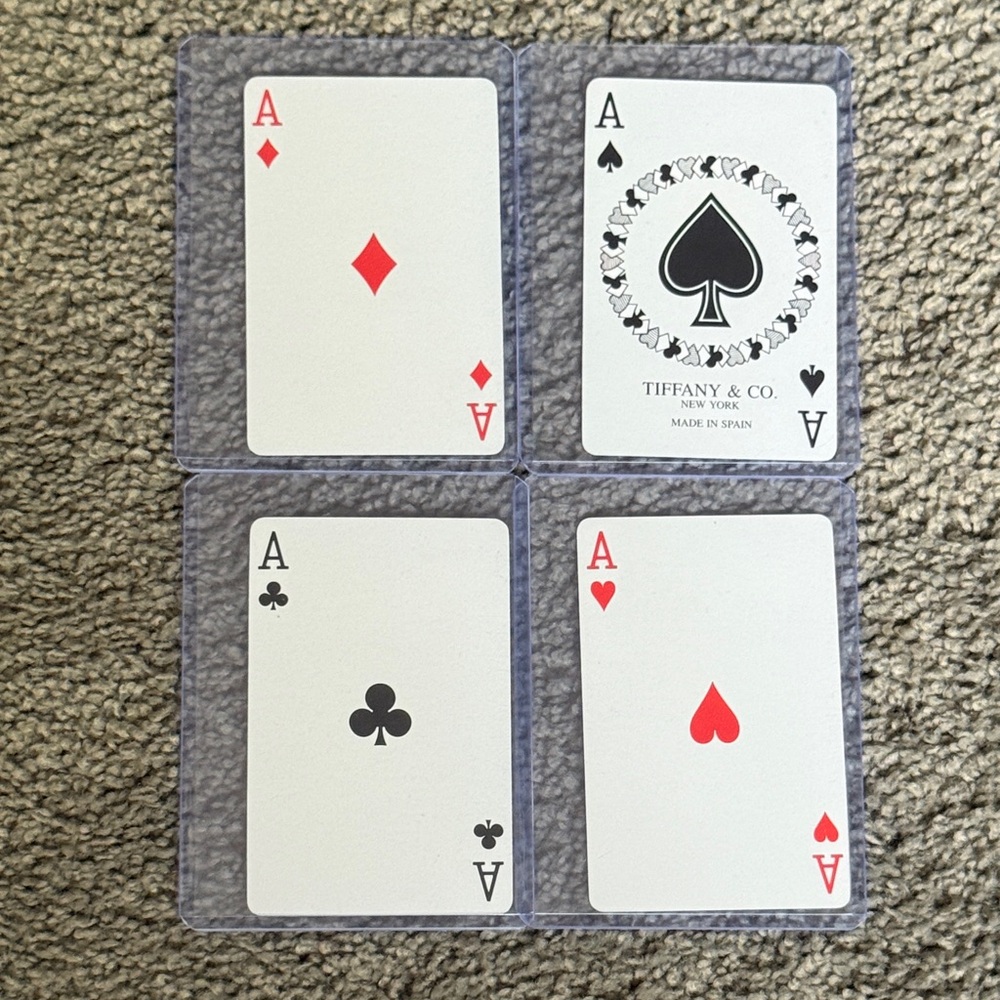 Tiffany & Co. All 4 Aces! Luxury Card Collection! In Plastic Sleeves. No Damage.